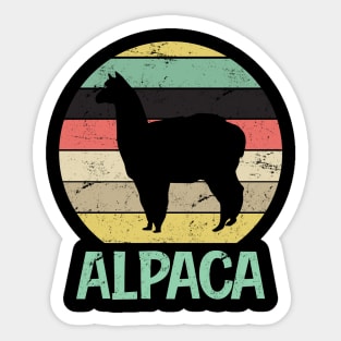 Alpaca Retro Sticker